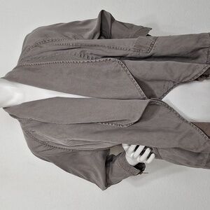 French Connection Denim Gray Gorpcore Grunge Draped Open Front Jacket Size 12